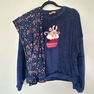 Women’s Holiday Velour Christmas Pajama Set Size Small New by Mini Moon